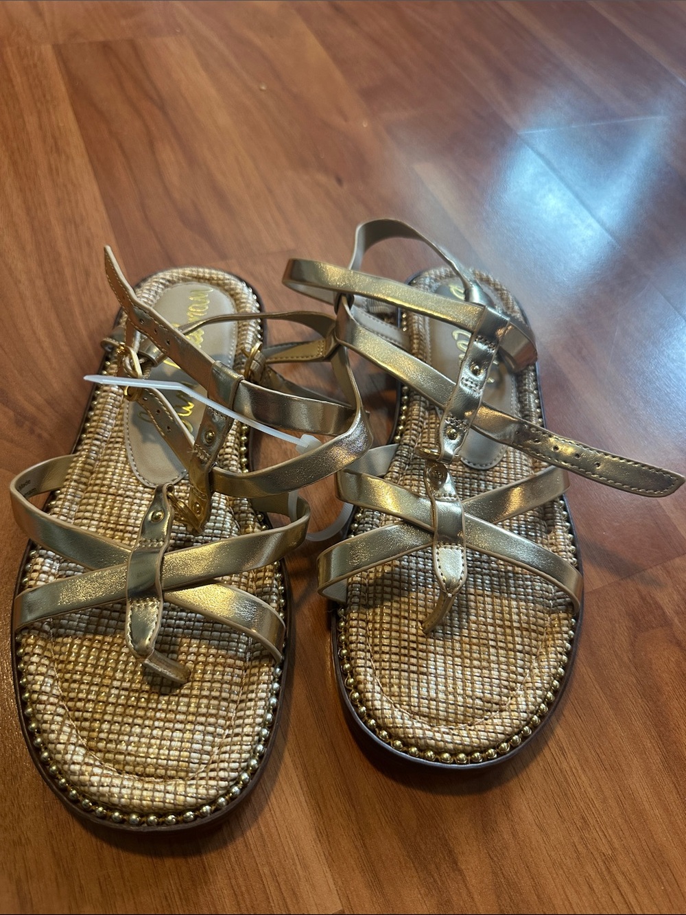 Sam Edelman Metallic Gold Strappy Sandals